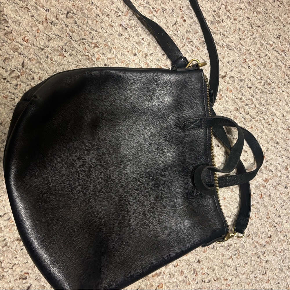 Madewell Black Leather Crossbody Bag